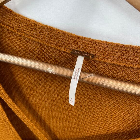 Free People rust orange criss cross tunic sweater - Picture 3 of 5